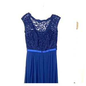 Navy Blue half Lace Bridesmaid dress